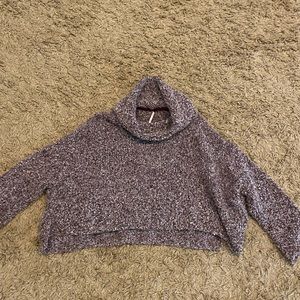 Free People Purple Cowlneck Sweater